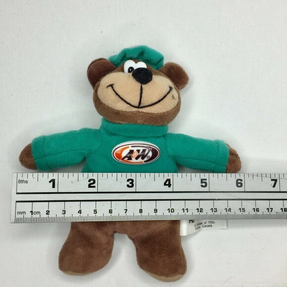 A&W Root Beer 7" Brown Bear Plush Green Sweater Hat Stuffed Animal Plushie - Picture 7 of 7
